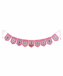 Archies Felt Scroll Hanging Baby Girl Shower with Photo Insert - Pink