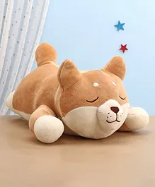 Funzoo Sleeping Husky Soft Toy Brown - Length 35 cm