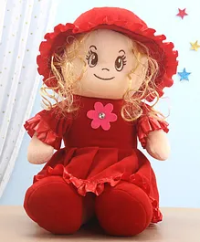 Funzoo Sitting Cherry Candy Doll with Floral Applique - Height 35 cm (Color May Vary)