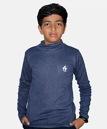 Kiddopanti Full Sleeves Solid Tee - Blue Melange