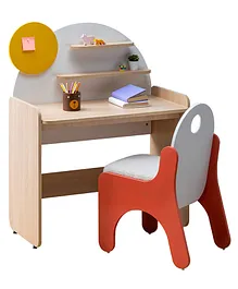 Smartsters Sunshine Study Desk With Yellow Soft Pin Up Board Safe & Child Friendly - Beige