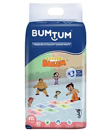 BUMTUM Double Layer Leakage Protection Infused With Aloe Vera Baby Chota Bheem Diaper Pants XXL Size -  52 Pieces