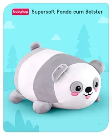 Babyhug Panda Soft Toy Cum Bolster Grey- Length 30 cm