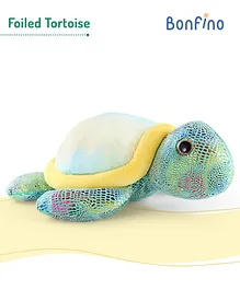 Bonfino Foiled Tortoise Soft Toy Green- Length 30 cm