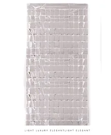 Wobbox Square Foil Curtain For Decoration Foil Curtains Silver - Pack of 1