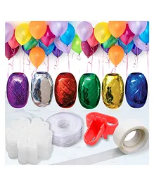 Wobbox Balloon Decorations 200 Sticky Dots, 2 (5M) Garland Tape, 14 Flower Clip, 2 Balloon Knot, 6 Pcs/Lot 5Mm X 10M Ribbon For Party Decorations, Balloon Decoration, Party Decorations Items