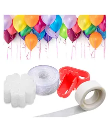 Wobbox Balloon Decorations 200 Sticky Dots, 2 (5M) Garland Tape, 16 Flower Clip, 2 Balloon Knot For Party Decorations, Balloon Decoration For Birthday, Party Decorations Items
