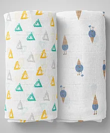1st Step Muslin Swaddle Pack of 2- White