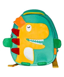 WISHKEY Dinosaur Bag For Pre-Schoolers Kids Water Resistant Mini Lightweight Backpack For Kids Small Size Bag For Play School & Nursery Kids Picnic Bag Travel Green - 9 Inches
