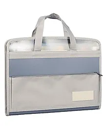 WISHKEY Folder Bag for Certificates and Documents 13 Pockets A4 Size Expanding File Folder Bag Waterproof Documents Organizer with Zipper Closure Handle and Front Compartment - Grey