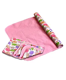 VParents Diaper Changing Mat Sleeping Mats Water Proof Bed Protector with One Side Fabric -Pink