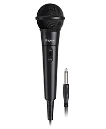 FINGERS Mic W5 Wired Microphone With 6.35 mm Pin Connector Ultra Quiet On Off Switch Durable Construction- Black