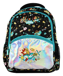 Smily Kiddos Backpack Space Theme Black - 15 inch