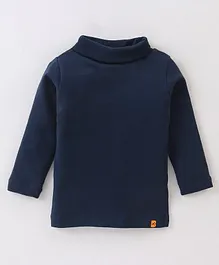 Bodycare Cotton Knit Full Sleeves T-Shirts Solid Colour  - Navy Blue