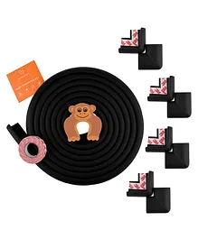 Kiddery Baby Proofing Edge Corner Guard Pre Taped Corner Protectors Crafted with Nitrile Foam - Black