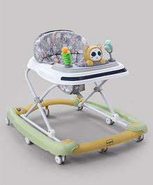 Babyhug Bunny Face 2 In 1 Walker Cum Rocker With 3 Level Adjustable Height & Musical Play Tray With Light  - Green