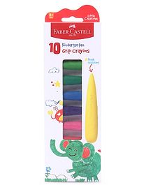 Faber Castell  Little Creatives 10 Kindergarten Grip Crayons- Multicolor