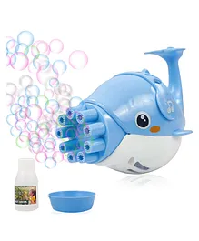 Elecart Dolphin Shape Bubble Gun with Solution Electric Gatling Bubble Gun - Blue