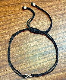 Darshraj Jewels 925 Sterling Silver Threaded with Black String Adorned with 2 Silver Balls and an Infinity Charm for Infinity For Baby Girls & Baby Boys- Black & Silver