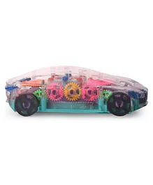 KiddyBuddy Transparent 3D Car Concept Super Car Toy with 360 Degree Rotation - Multicolour