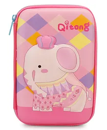 Little Hunk Elephant Queen themed Large Capacity 3D Pencil Case - Pink