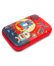 LITTLE HUNK Space themed Large Capacity 3D Pencil Case - Red