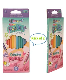Little Hunk 12 Shade Colour Pencils Pack of 2 - Multicolor