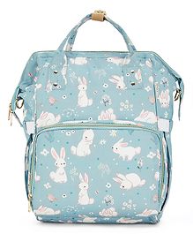 Haus & Kinder Art on Canvas Chic Diaper Bag Backpack for New Parents Capacity 20 L Hippity Hop- Blue