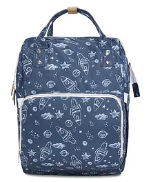 Haus & Kinder Art on Canvas Chic Diaper Bag Backpack for New Parents Capacity 20 L Spacewalk- Blue