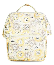 Haus & Kinder Art on Canvas Chic Diaper Bag Backpack for New Parents Capacity 20 L Roarsome- Yellow