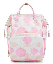 Haus & Kinder Chic Diaper Bag Backpack for New Parents Dots- Pink