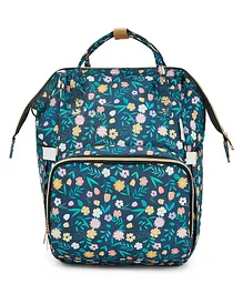 Haus & Kinder Chic Diaper Bag Backpack for New Parents Night Bloom- Blue