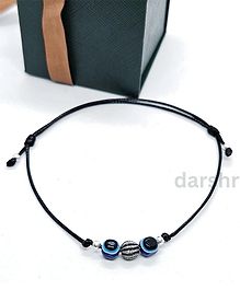 DARSHRAJ 925 Sterling Silver Evil Eye With Silver Ball Black Thread Anklet For Baby Girls Baby Boys