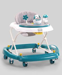 Babyhug Puppy 2 in 1 Walker Cum Rocker with 3 Adjustable Height & Musical Play Tray With Light - Blue