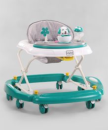 Babyhug Puppy 2 in 1 Walker Cum Rocker with 3 Adjustable Height & Musical Play Tray With Light - Green