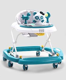 Babyhug Panda 2 In 1 Walker Cum Rocker With 3 Adjustable Height & Musical Play Tray With Light- Blue