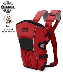babyhug embrace 2 way baby carrier with detachable bib  red