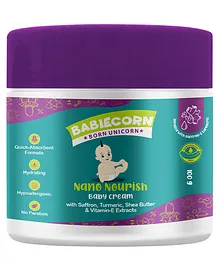 BABIECORN Nano Nourish Baby Cream Quick-Absorbent Hypoallergenic Keeps Moisturization Intact Made with Turmeric saffron Shea Butter and Vitamin E extracts -  100 g