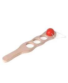 Little Genius Paddle with Ball Game - Brown & Red