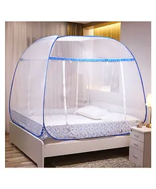 Classic Mosquito Net for Double Bed Supreme King Size Bed,Strong 30GSM Polyester Net - Blue