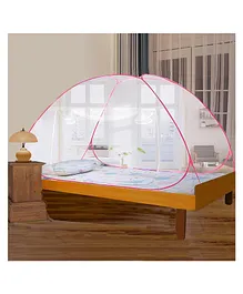 Evafly Mosquito Net for Single Bed Foldable Machardani Polyester Strong 30GSM Mesh - Red