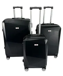 USHA Shriram ABS  Luggage Bag Pack of 3 Black - 20 24 & 28 inches