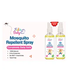Fabie Baby Shield Mosquito Repellent Spray for Babies Natural Oils Toxin Free 6 Hrs Protection- 100 ml pack of 2
