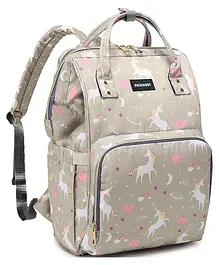 PACKNBUY Diaper Bag Backpack Unicorn Print - Grey