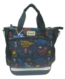 SKB Dinosaur Print Cute Colorful Multi Purpose Handbag - Black