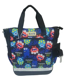 SKB Monster Print Cute Colorful Multi Purpose Handbag - Black