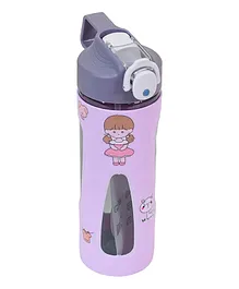 Koochie-Koo Sports Plastic Water Bottle Sipper Bottle with Push Button Easy to Carry for Office Gym Travelling Cycling Purple - 800 ml