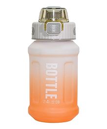 Koochie Koo Plastic Two Way Drinking Water Bottle Push Button Open Sipper Water Bottle with Straw and Lock Stylish Kids Water Bottle with Measuring Scale Orange - 800 ml