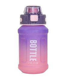 Koochie Koo Plastic Two Way Drinking Water Bottle Push Button Open Sipper Water Bottle with Straw and Lock Stylish Kids Water Bottle with Measuring Scale Purple - 800 ml