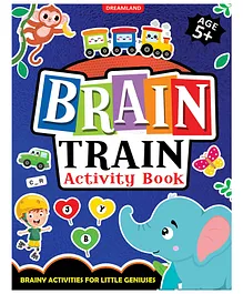 Brain Train Activity Book with Colouring Pages Mazes Puzzles & Word Searches Activities - English